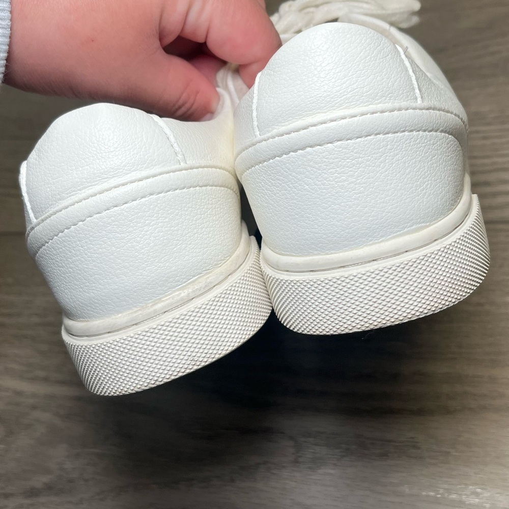 Joie White Faux Leather Sneakers Size 8.5 Women’s Casual Comfortable Everyday - Picture 5 of 12